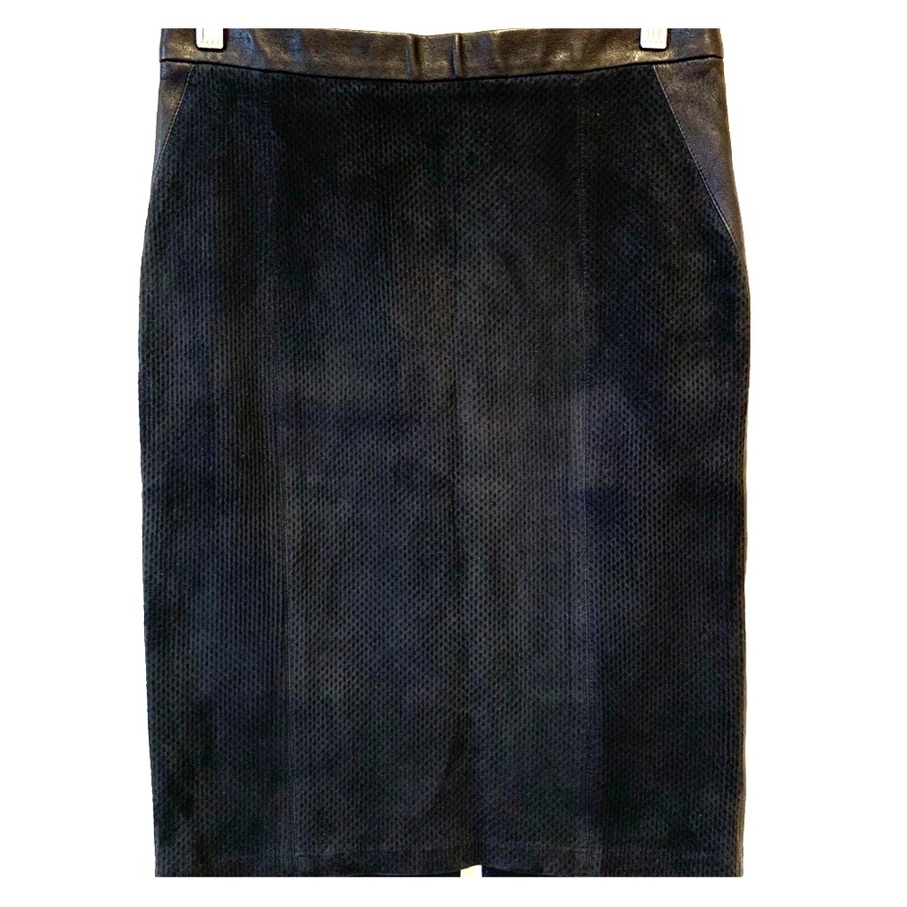 Faux Leather/Real Suede Skirt